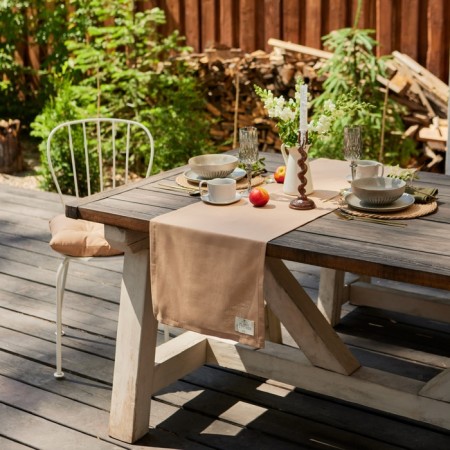 Ethel track ECO, col. Beige, 40x136 cm, 70% HL, 30% linen, 190 g/m2-2