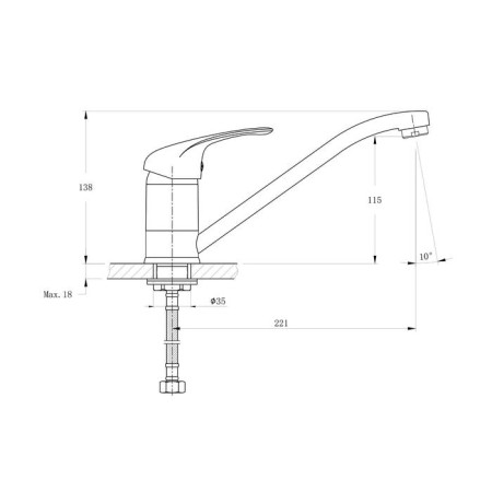 Kitchen mixer Rush Corsica CO4240-27, single-leaf, chrome-1