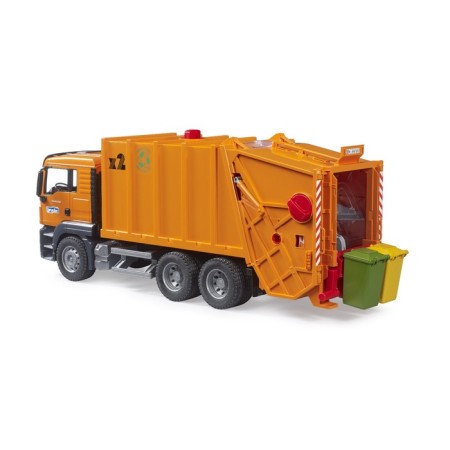 Bruder man garbage truck, with tanks, orange color-4
