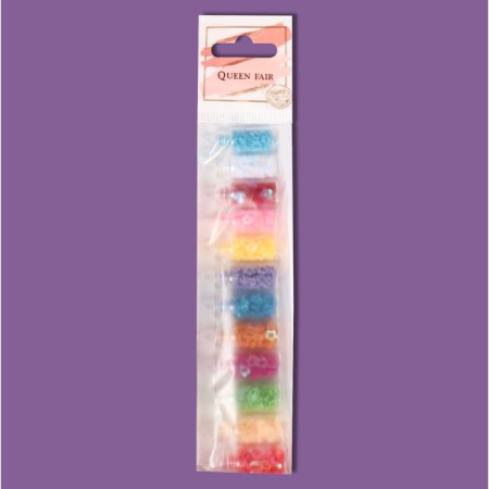 Sequins for decor "stars, hearts", 12 bottles, multi -colored-2