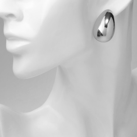 Earrings Plastic "drop" MAX structure, silver color-4