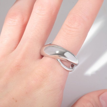 The ring “minimal” the tuo thread, the color is silver, dimensionless-1
