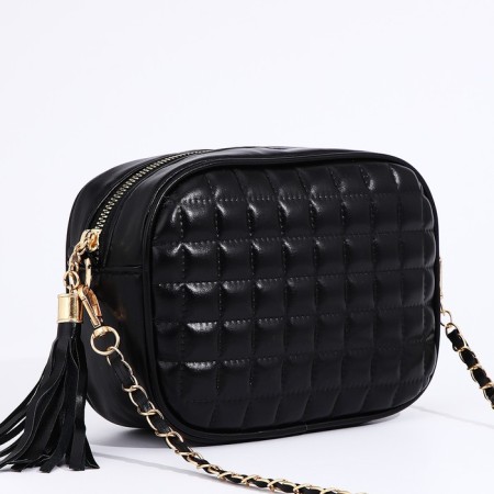 Bag Cross-Bodi with a zipper, black color-2