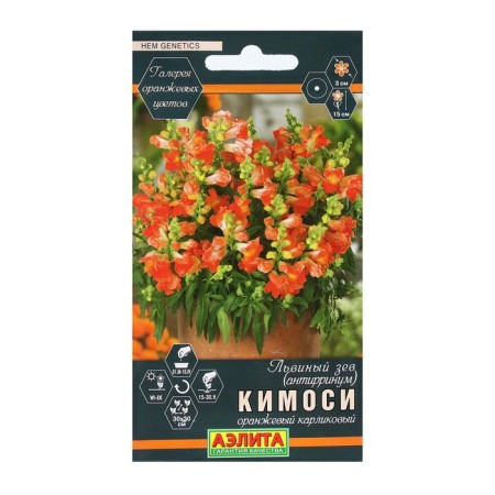 Flower seeds Lion Zev "Kimosi", orange, dwarf, 0.05 g