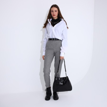 Bag Female Tout with zipper, black color-6