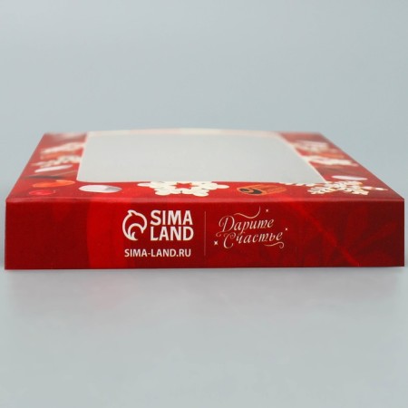Box for chocolate "Magic moments", with a window, 17.3 x 8.8 x 1.5 cm, New Year-4