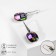 Earrings with rhinestones "Illusion" oval, color mix