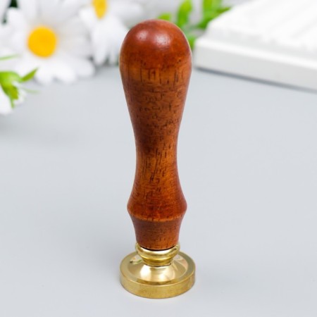 Printing for wax with a wooden handle "Cotton" 9x2.5x2.5 cm-2