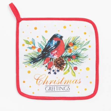 SHRISTMAS GREATINGS kitchen set of a 20X28cm mittens, 19x19cm, 100% HL-3