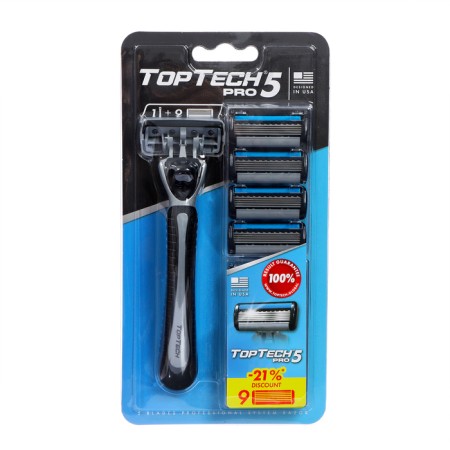Men's razor Toptech Pro 5 + 9 replaceable cassettes