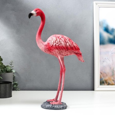 Souvenir Polystone "Pink Flamingo on the Stone" MIX 45.5x22x10 cm-1