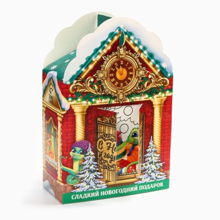 Sweet children's New Year's gift "Fairytale House", sweets + coloring inside, 500 g-4
