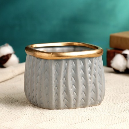 Pot "Elegy" gray 12x9cm, 0.6 l, d-9.5,-7