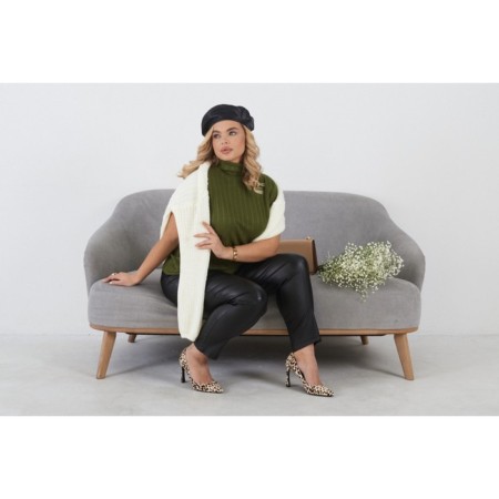 Women's pants on elastic band Eliseeva Olesya, size 42, black color-4
