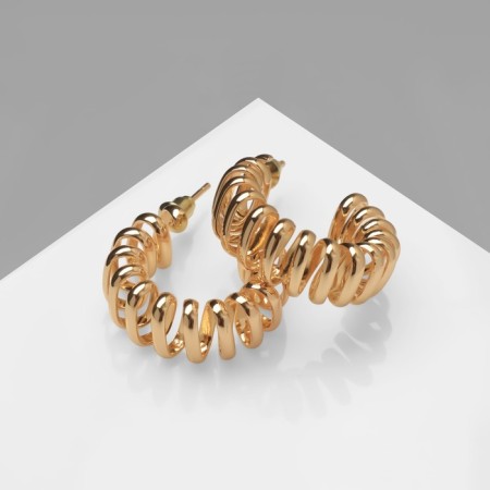 Earrings metal "Circle" spring, color gold-1