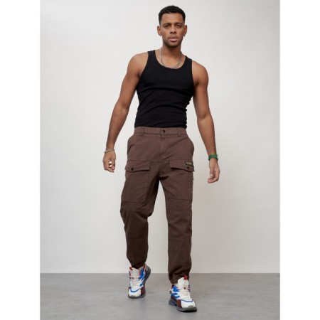 Cargo jeans men, size 44-46, brown color-4