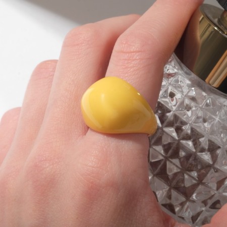 Ring "Joy" voluminous, yellow color, size 16.5-1
