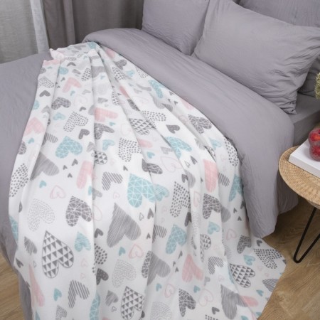 Fleet blanket "Multi -colored hearts", size 150x200 cm-2
