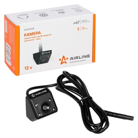 Rear view camera AIRLINE, at 45 degrees, fastening - nut-1