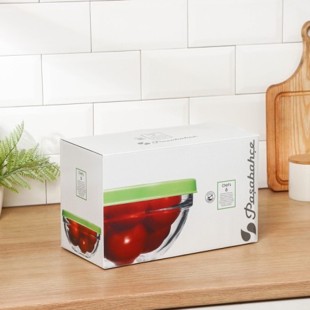 Set of glass salad bowls Chef’s, 400 ml, D = 14 cm, with a lid, 6 pcs-4