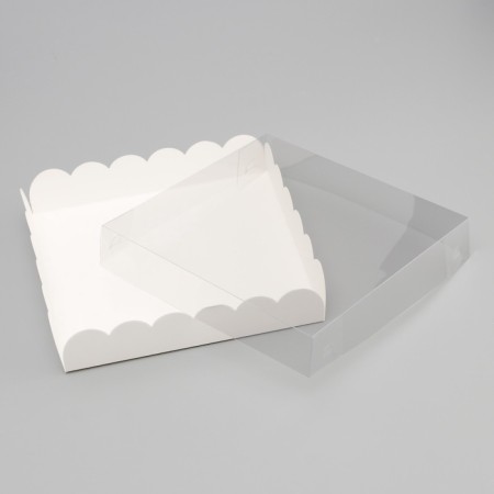 Cookie box, confectionery packaging, white, 20 x 20 x 4 cm-2