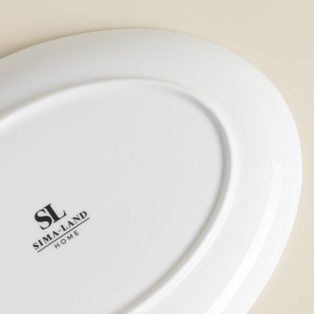 A plate for serving SL Home "Cascon", 25.4 × 18.5 × 2.5 cm, oval, bone porcelain, white-5