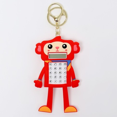 Puzzle-labyrinth "Monkey" with a calculator, on a keychain, color mix-3