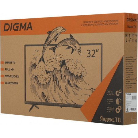 TV DIGMA DM-LED32SBB35, 32 ", 1920x1080, DVB-C/T2/S2, HDMI 2, USB 1, Smarttv, Black-4