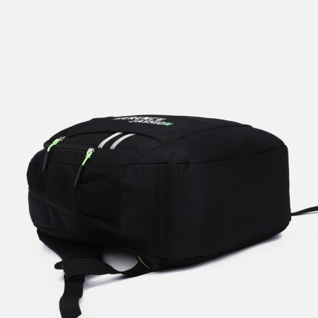 Male backpack on lightning, external pocket, black/green color-2
