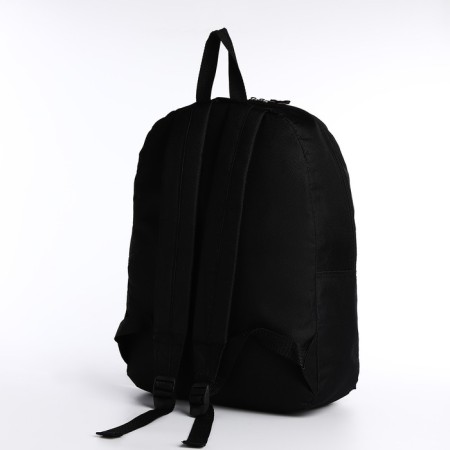A backpack with a zipper, an outer pocket, the color is black-3