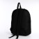 A backpack with a zipper, an outer pocket, the color is black