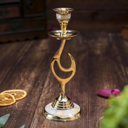 Candle with a pearl with mother -of -pearl bending 21cm-1