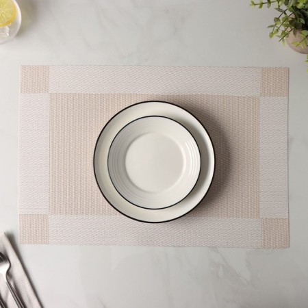 Serving napkin on the table "Chess", 45 × 30 cm, beige-white color-4