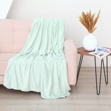 Плед Plain 200х220см, зеленая мята, микрофибра 190г/м, пэ100%