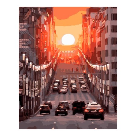 Picture on numbers canvas on a subframe 40 × 50 cm "Road to the Sun"