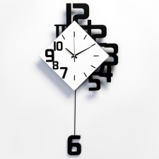 Wall clock, series: pendulum, smooth move, 34 x 64 cm