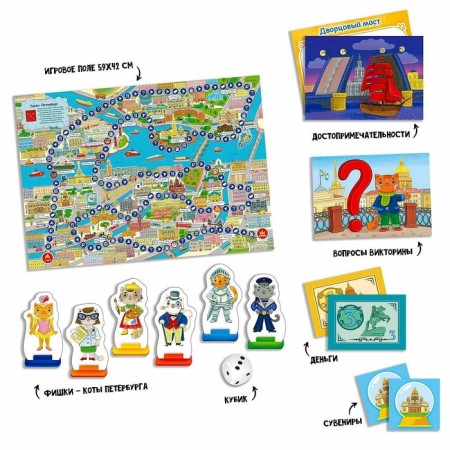Board game with quiz "walking in St. Petersburg"-1
