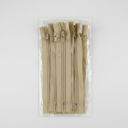 Lightning "Spiral", No. 7, non -proceeding, castle machine, 16 cm, beige color-2