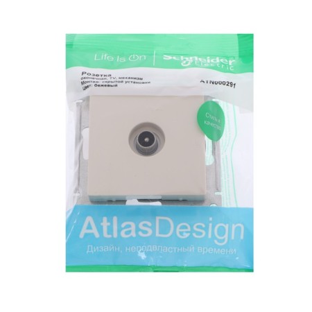 Television socket SE AtlasDesign 1DB, terminal, mechanism, beige, Atn000291-1