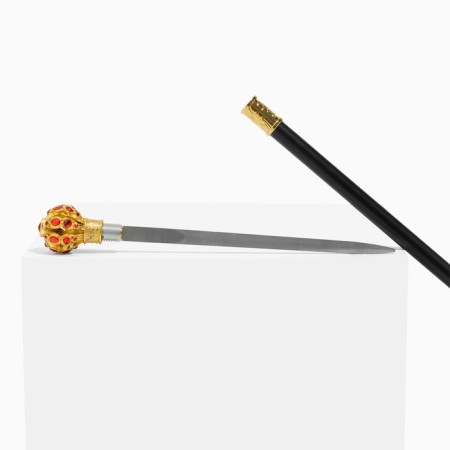 Souvenir product cane with a dagger, 36cm blade, handle crown-2