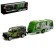 Metal machine with a dinosaur trailer, doors open, mixing color