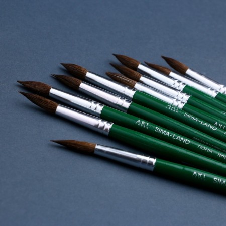 Brush for drawing from hair ponies Round No. 10 Short handle-2
