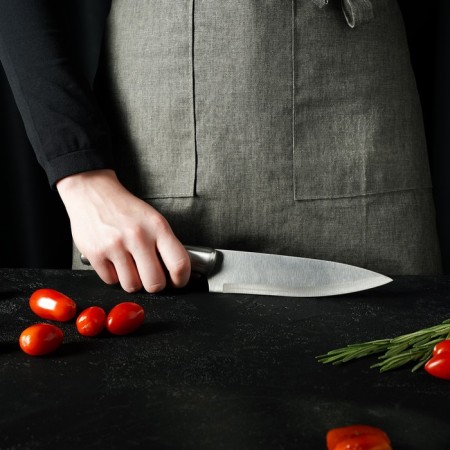 Kitchen knife "metallic", blade 15 cm, silver color-4