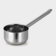 Stainless steel bucket with a long handle, 1.8 l, 41 × 16 × 9.5 cm, metal handle, silver color