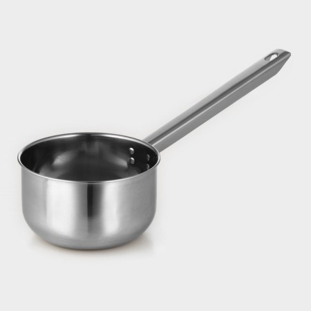 Stainless steel bucket with a long handle, 1.8 l, 41 × 16 × 9.5 cm, metal handle, silver color