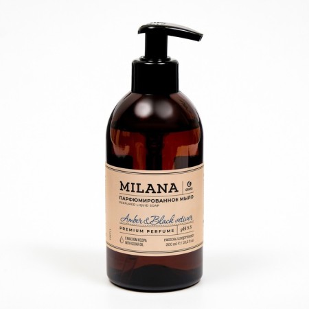 Liquid perfumed soap Milana, Amber & Black Vetiver, 300 ml