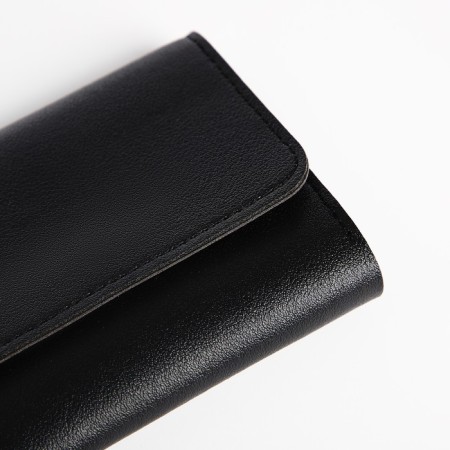 Women's wallet on the button, black color-2