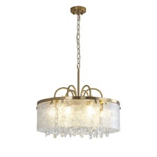 Suspended Indigo, 12033/6p Brass. 6x40W, E14, 610x610x475/1105 mm, the color is transparent