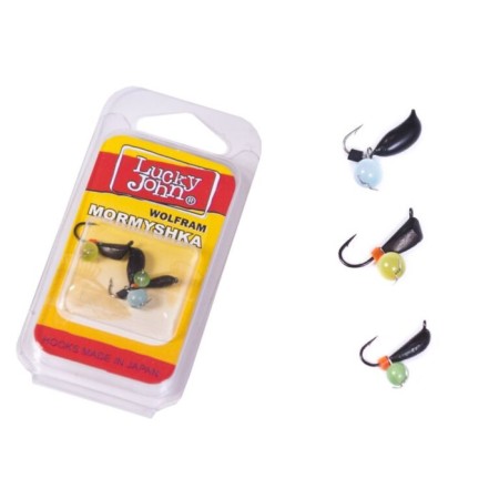Mormyshki tungsten lucky John with a loop 3pcs a mashless blister