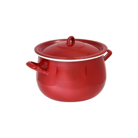 Pan with a lid, d = 20 cm, induction, red color-1